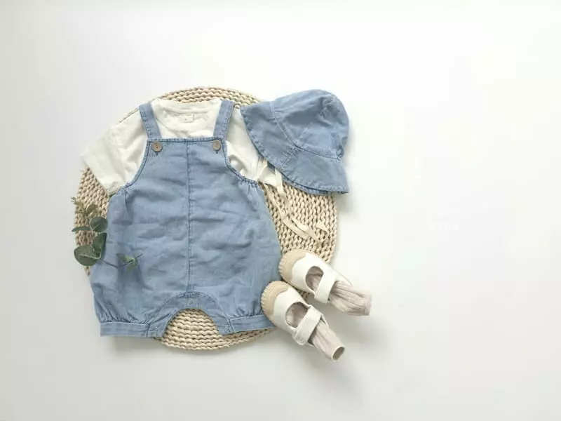 Party Kids - Korean Baby Fashion - #babyootd - Ppippi Overalls with Bucket Hat - 6