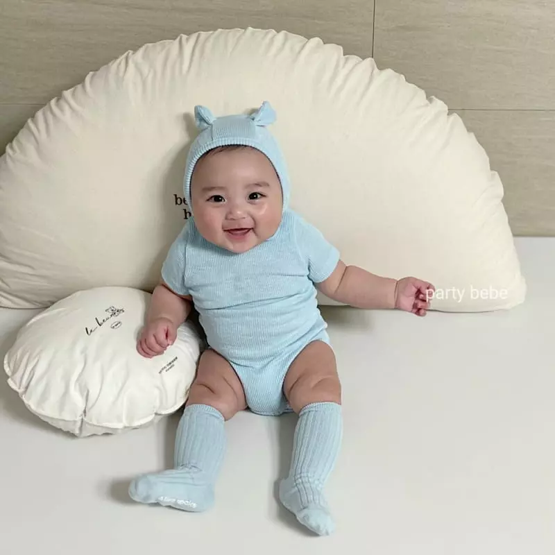 Party Kids - Korean Baby Fashion - #babyoninstagram - Daily Bodysuit with Bonnet - 4