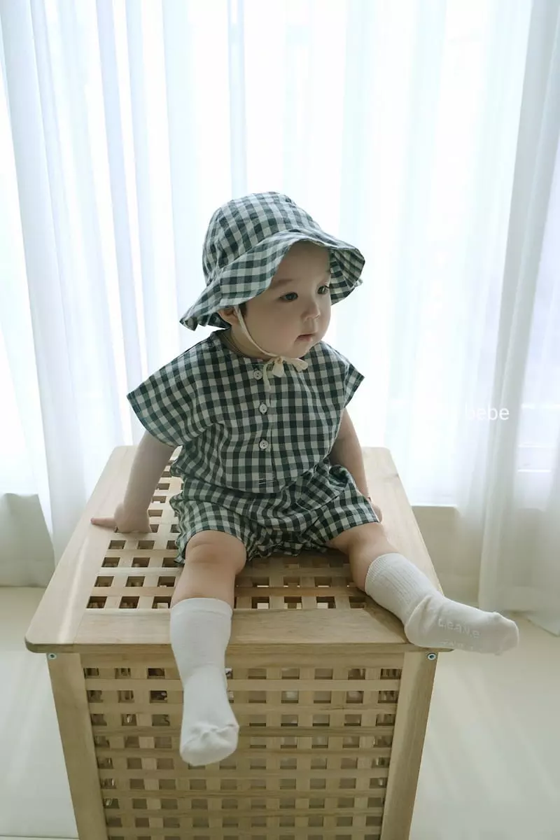 Party Kids - Korean Baby Fashion - #babyootd - Square Bodysuit with Buck Hat - 2