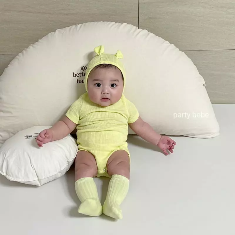 Party Kids - Korean Baby Fashion - #onlinebabyboutique - Daily Bodysuit with Bonnet - 8