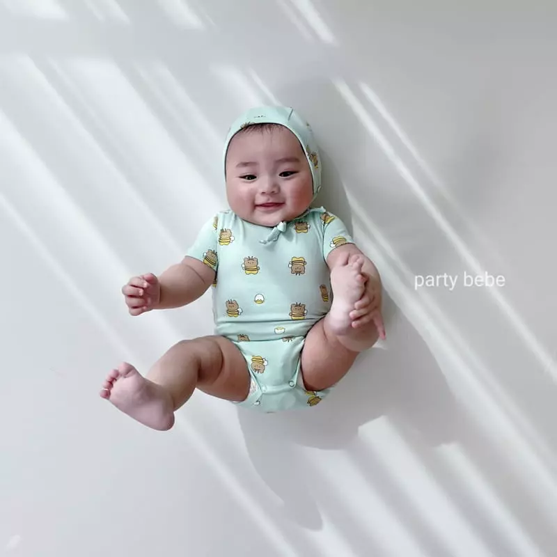 Party Kids - Korean Baby Fashion - #babywear - Nhoney Bee Bodysuit with Bonnet - 4