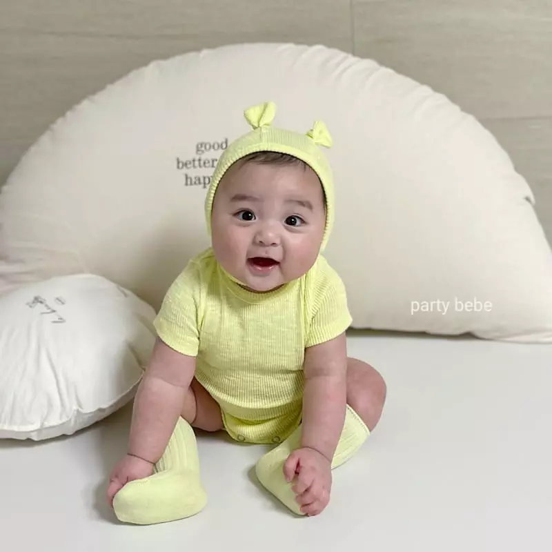 Party Kids - Korean Baby Fashion - #onlinebabyshop - Daily Bodysuit with Bonnet - 9