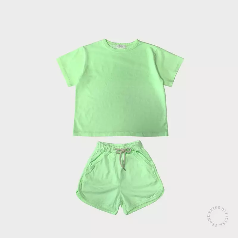 Peanut - Korean Children Fashion - #fashionkids - Pigment Top Bottom Set - 2
