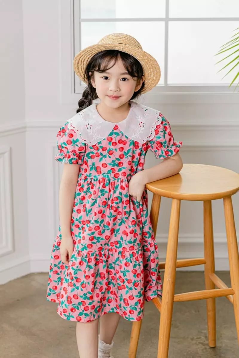Pink Berry - Korean Children Fashion - #kidsshorts - Cherry One-piece