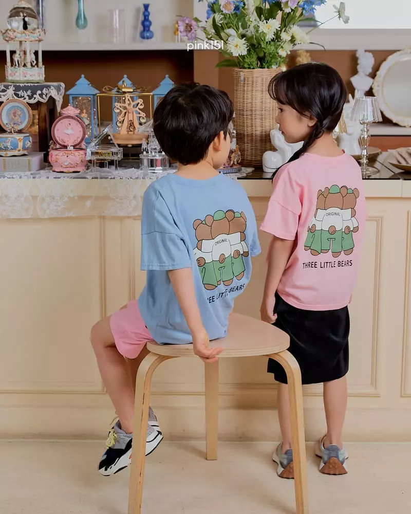 Pink151 - Korean Children Fashion - #childofig - Three Bears Tee - 4