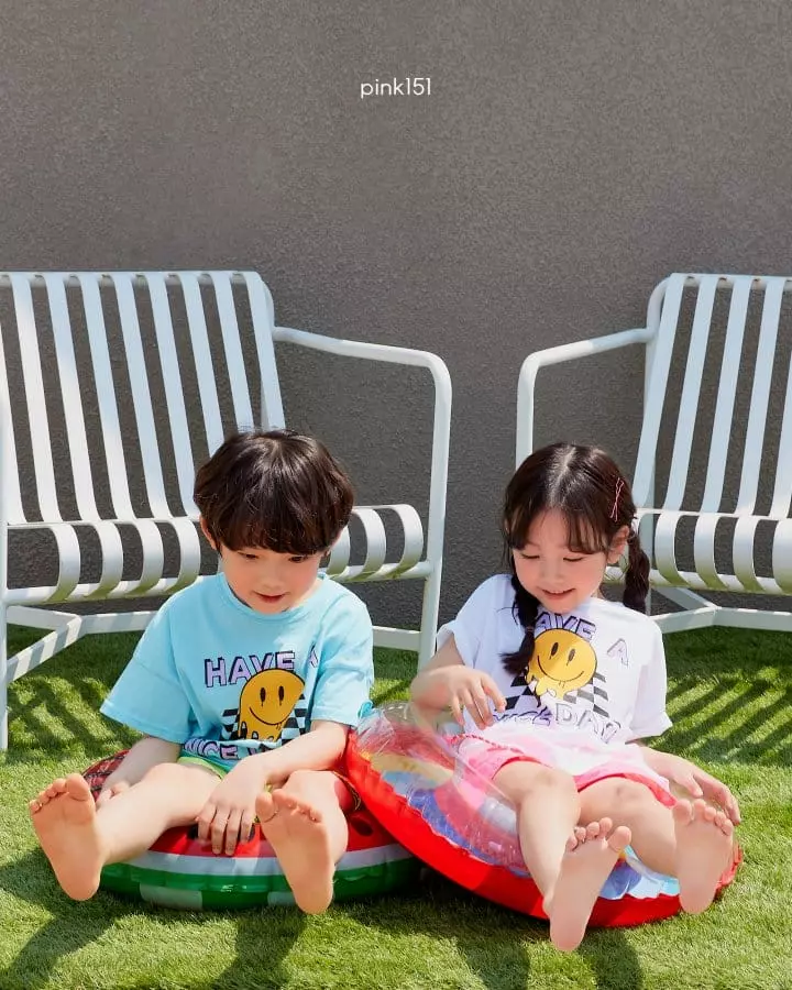 Pink151 - Korean Children Fashion - #discoveringself - Checker Smile Tee - 4