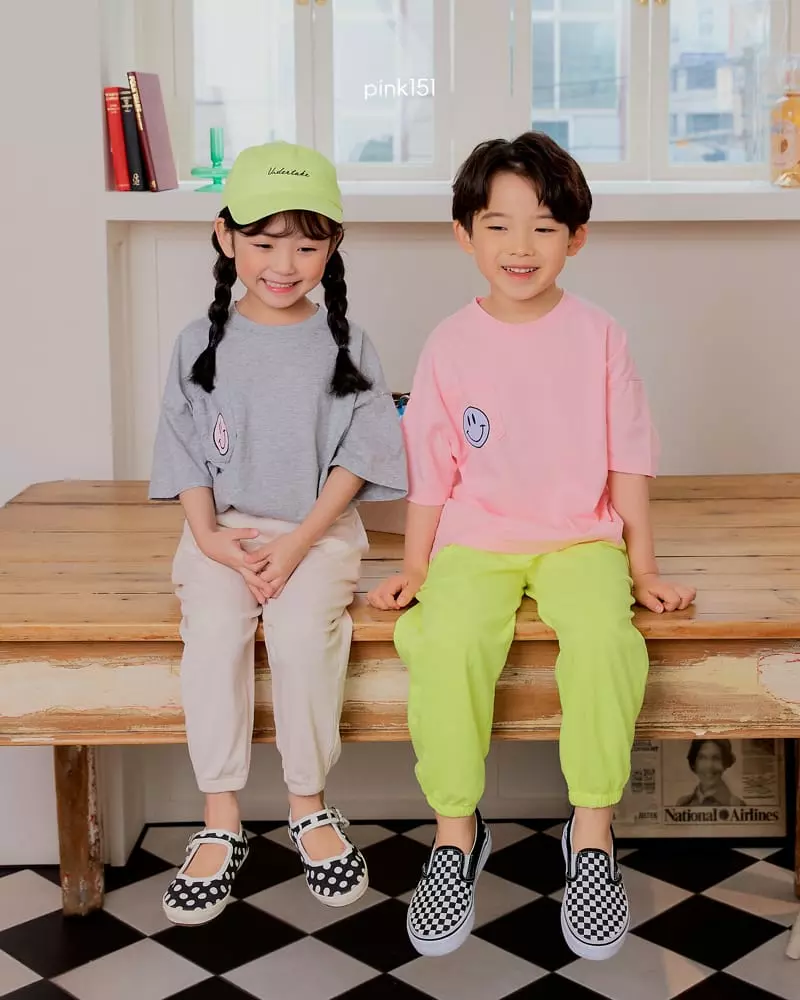 Pink151 - Korean Children Fashion - #kidsshorts - Smile Pocket Tee
