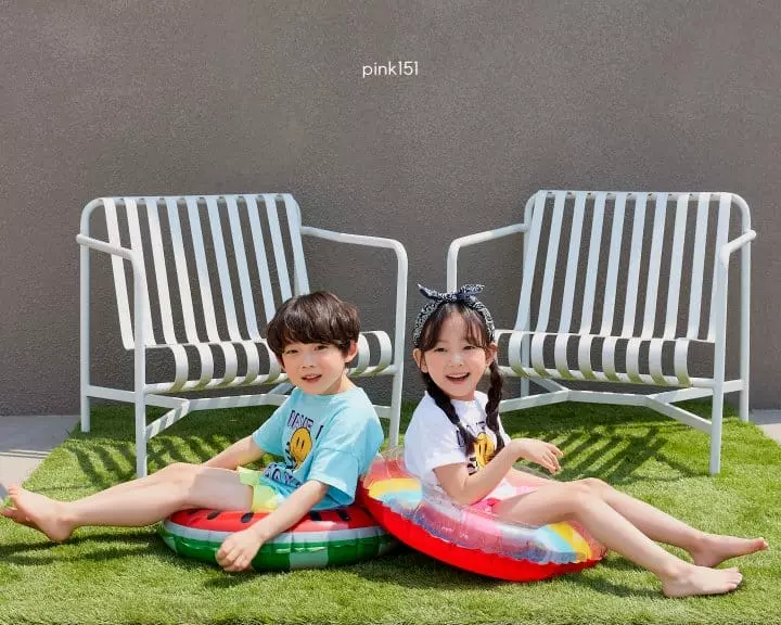 Pink151 - Korean Children Fashion - #kidsshorts - Checker Smile Tee - 5