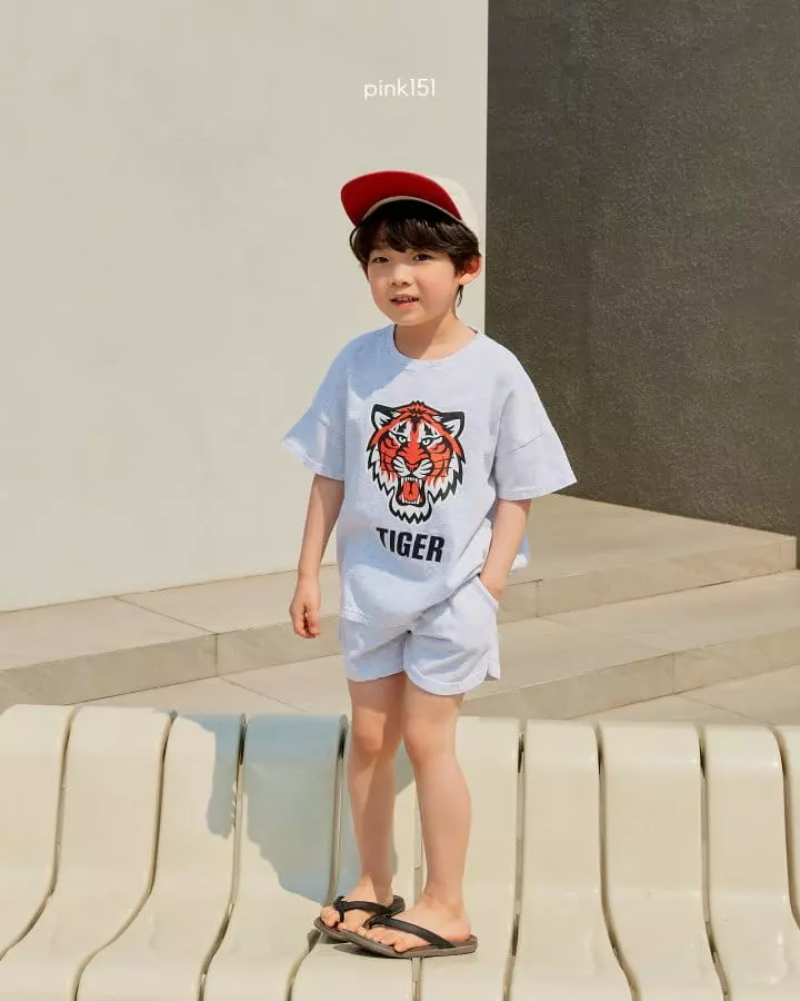 Pink151 - Korean Children Fashion - #kidsshorts - Tiger Top Bottom Set - 7