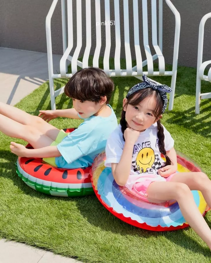 Pink151 - Korean Children Fashion - #kidzfashiontrend - Checker Smile Tee - 7