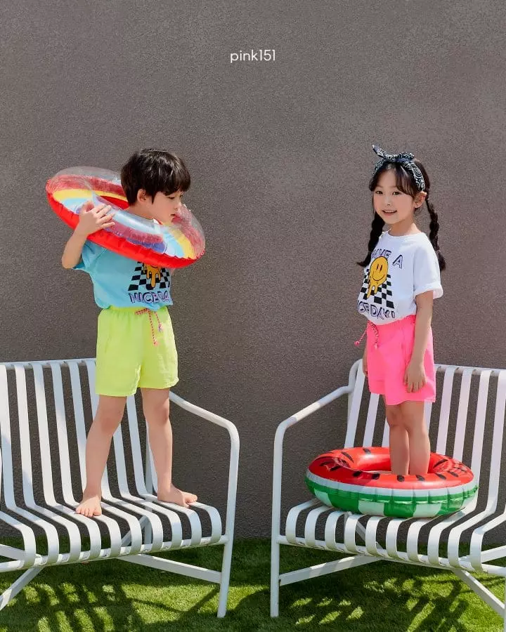 Pink151 - Korean Children Fashion - #minifashionista - Checker Smile Tee - 11