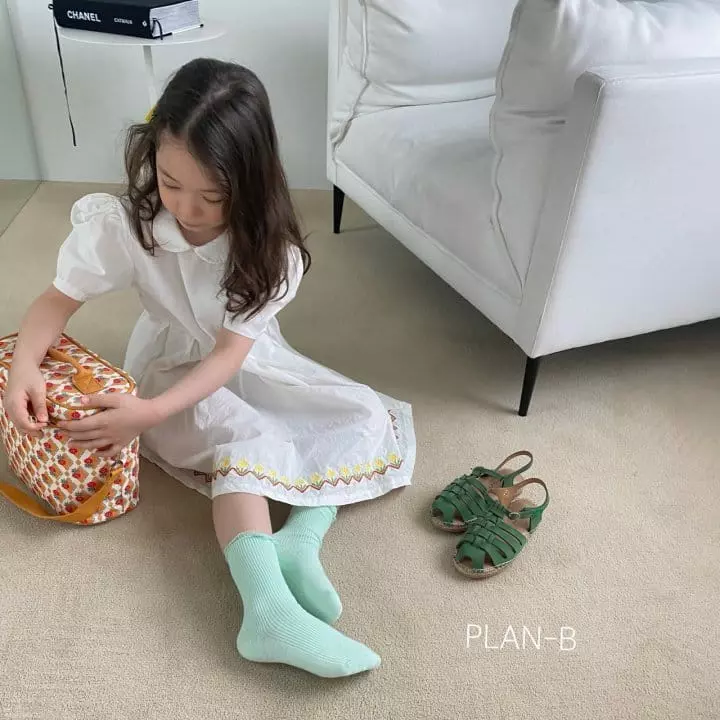 Plan B - Korean Children Fashion - #childrensboutique - Smooth Flower Embroidery One-piece
