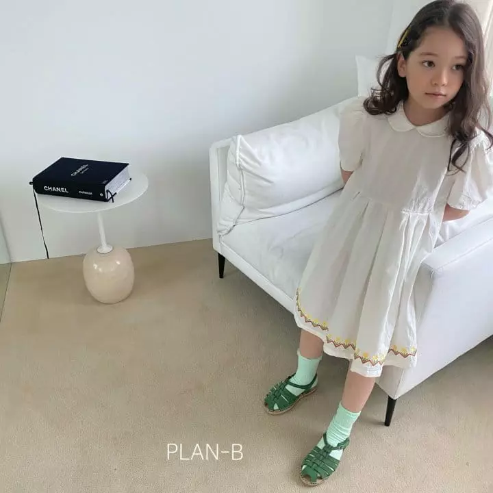 Plan B - Korean Children Fashion - #discoveringself - Smooth Flower Embroidery One-piece - 3