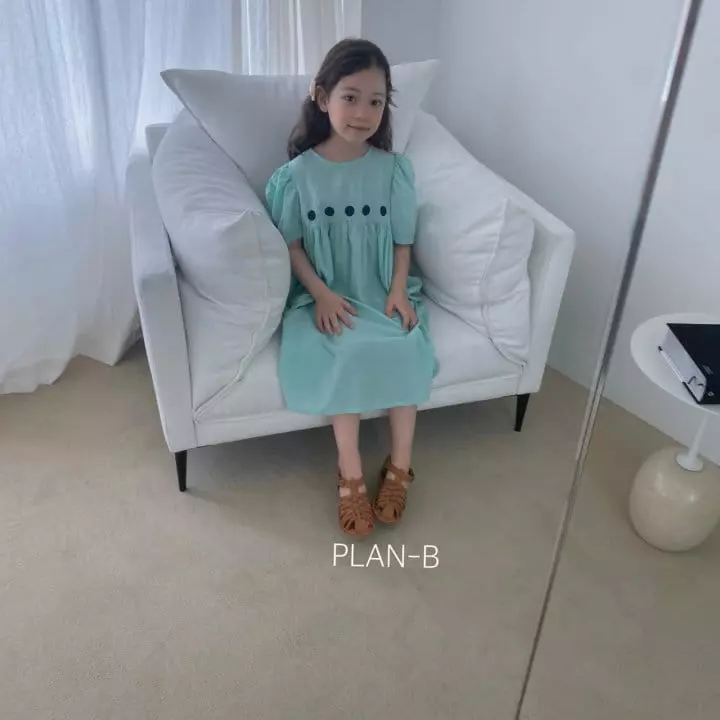 Plan B - Korean Children Fashion - #discoveringself - Circle Embroidery One-piece