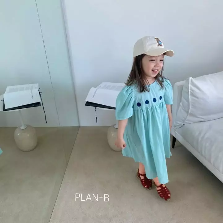Plan B - Korean Children Fashion - #fashionkids - Circle Embroidery One-piece - 2