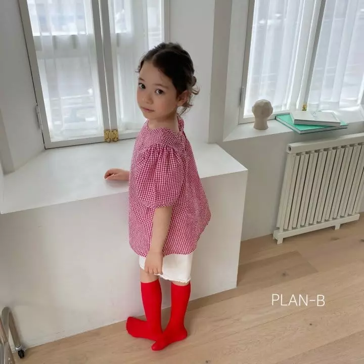 Plan B - Korean Children Fashion - #kidsshorts - Check Blouse