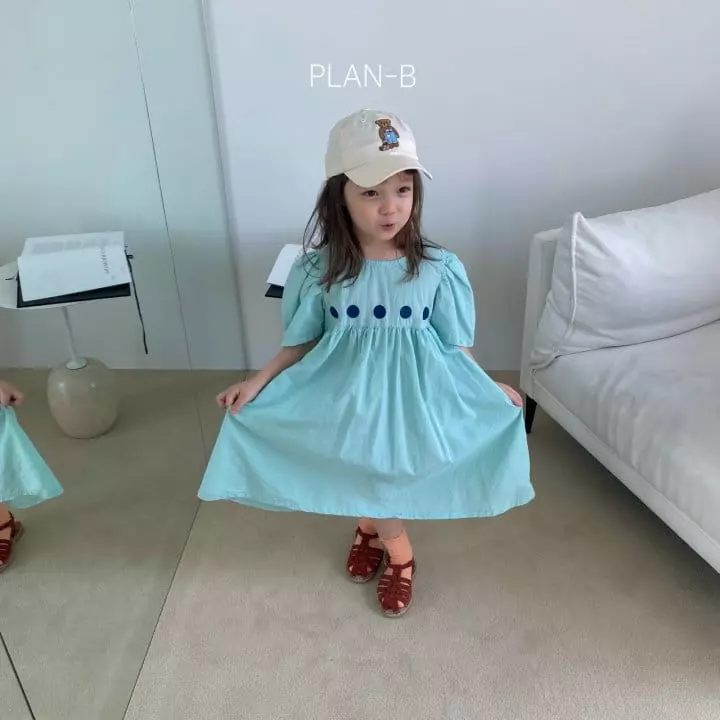 Plan B - Korean Children Fashion - #littlefashionista - Circle Embroidery One-piece - 7