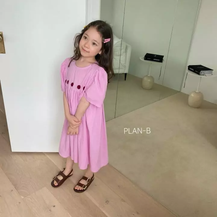 Plan B - Korean Children Fashion - #toddlerclothing - Circle Embroidery One-piece - 12