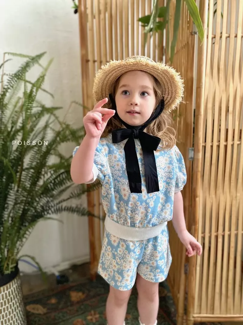 Poisson - Korean Children Fashion - #Kfashion4kids - Flower Top Bottom Set - 5