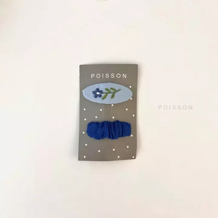 Poisson - Korean Children Fashion - #stylishchildhood - Embroidery Hairpin Set - 4