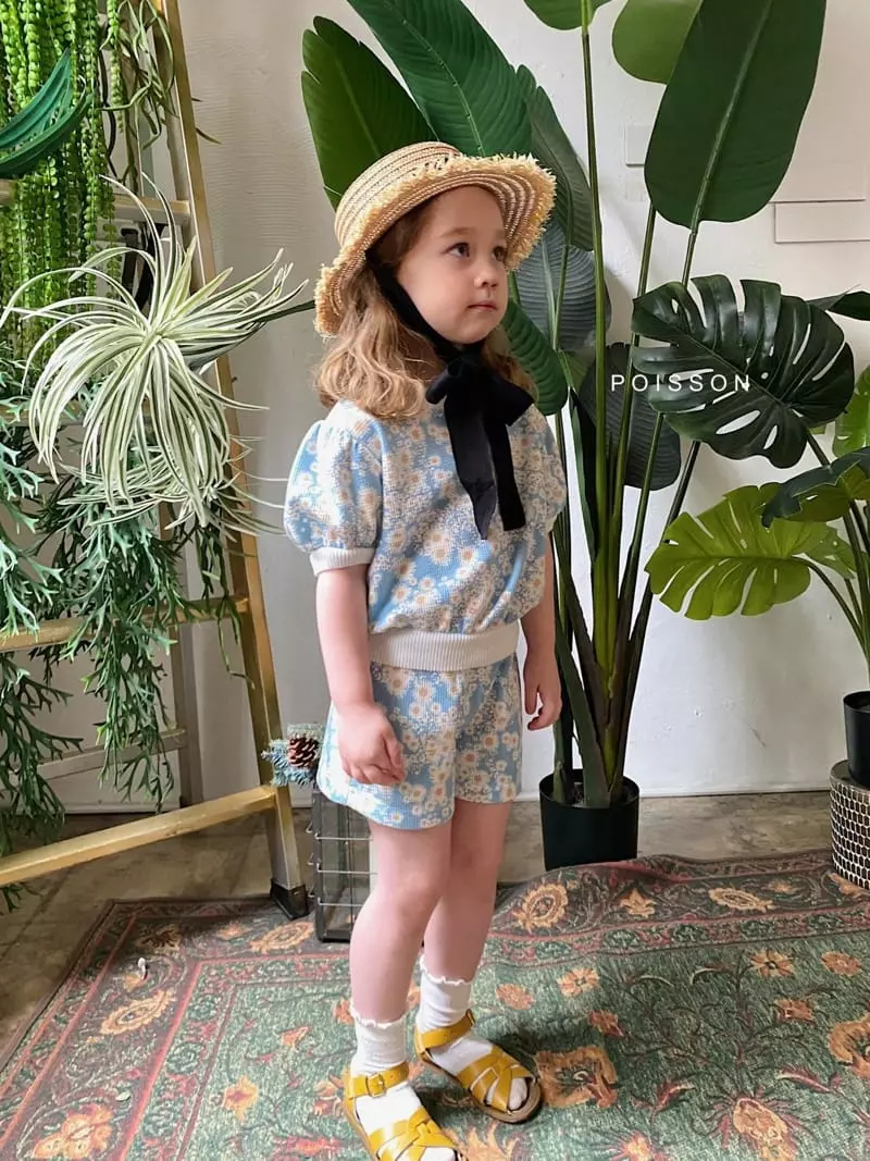 Poisson - Korean Children Fashion - #fashionkids - Flower Top Bottom Set