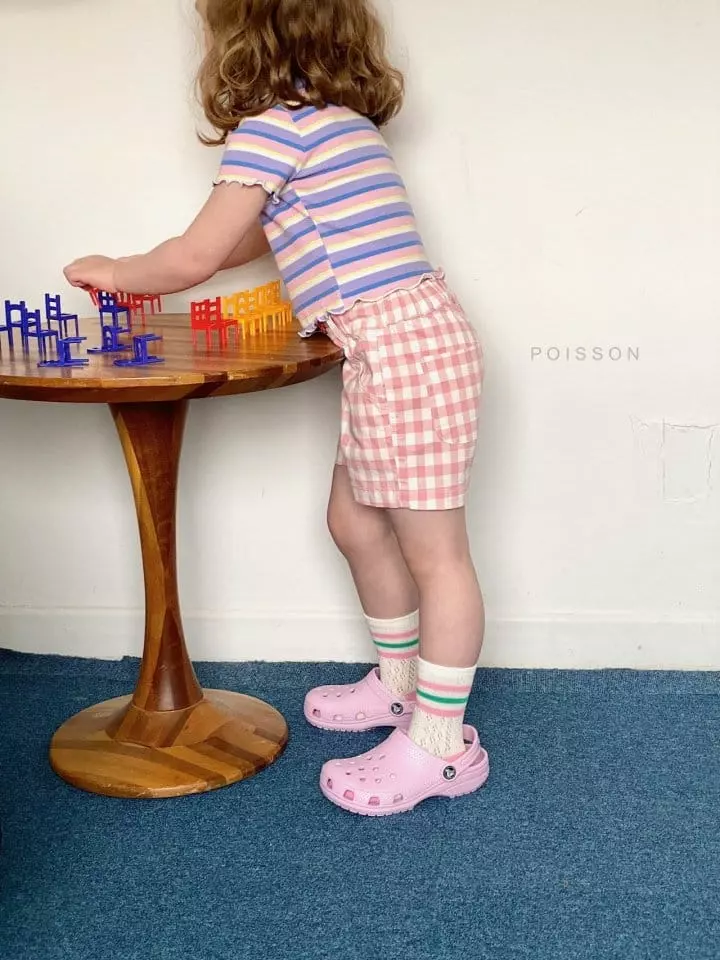 Poisson - Korean Children Fashion - #kidsstore - Yoni Check  Shorts - 6
