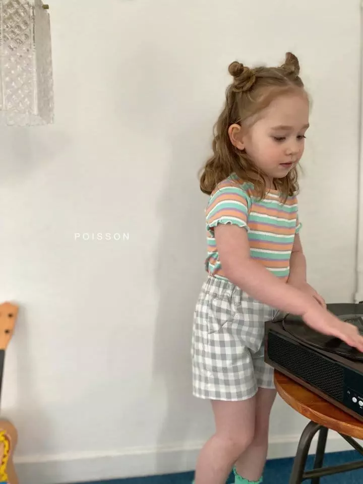 Poisson - Korean Children Fashion - #littlefashionista - Yoni Check  Shorts - 9