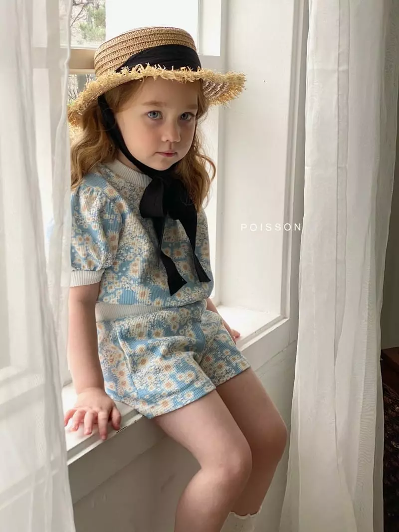 Poisson - Korean Children Fashion - #magicofchildhood - Flower Top Bottom Set - 7