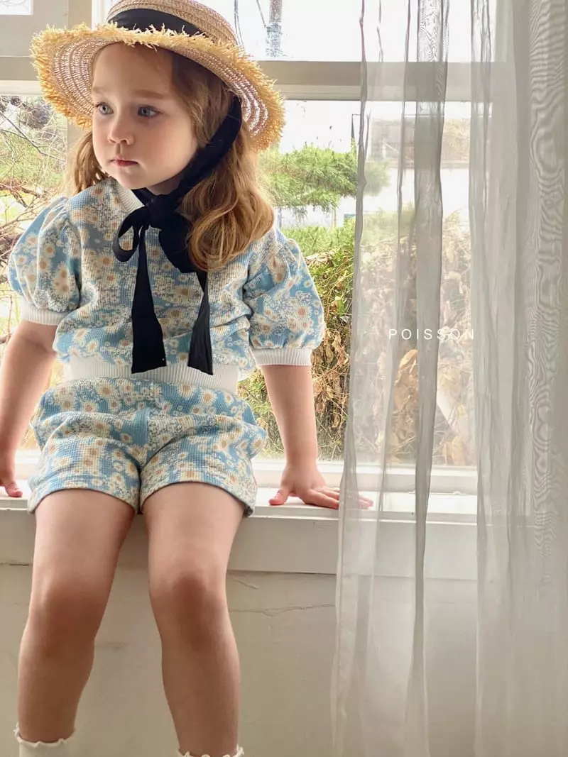 Poisson - Korean Children Fashion - #minifashionista - Flower Top Bottom Set - 8