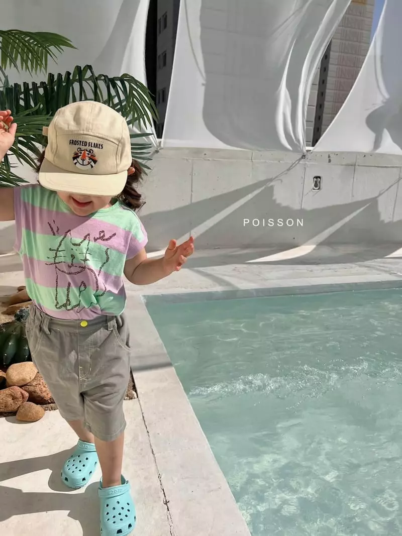 Poisson - Korean Children Fashion - #minifashionista - Stripes Kitty Tee - 7