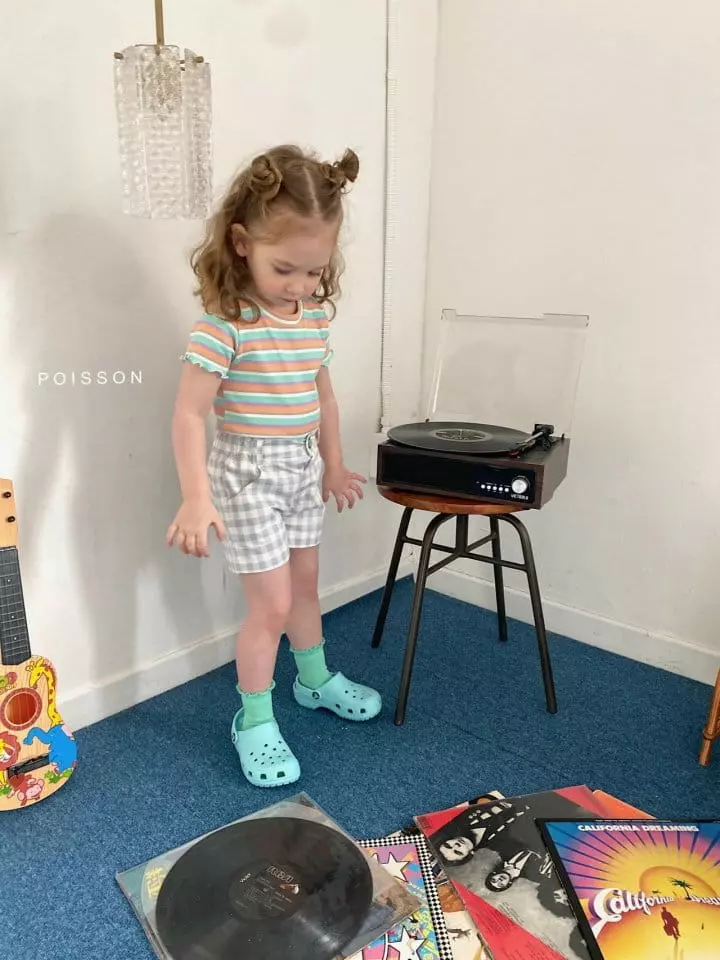 Poisson - Korean Children Fashion - #minifashionista - Yoni Check  Shorts - 11