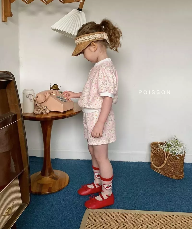 Poisson - Korean Children Fashion - #stylishchildhood - Flower Top Bottom Set - 12