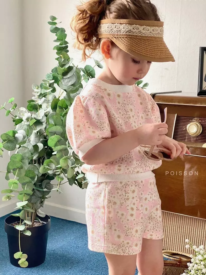 Poisson - Korean Children Fashion - #todddlerfashion - Flower Top Bottom Set - 10