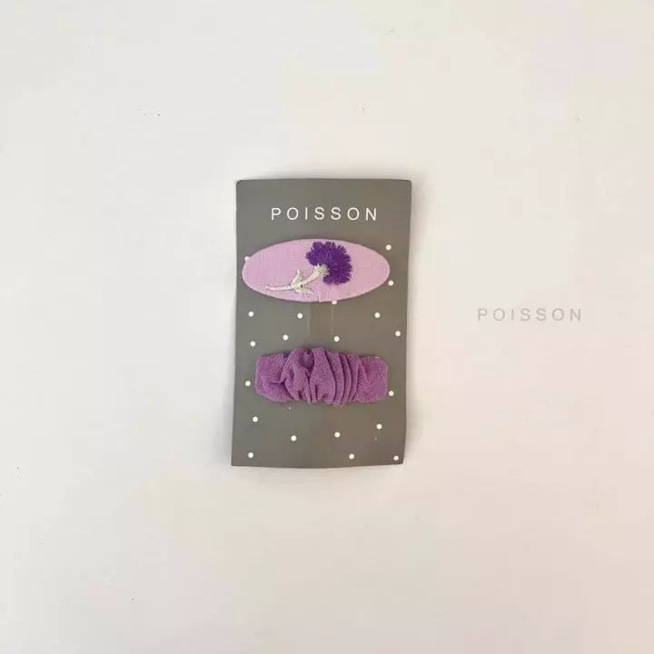 Poisson - Korean Children Fashion - #todddlerfashion - Embroidery Hairpin Set