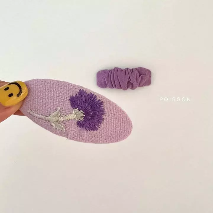 Poisson - Korean Children Fashion - #toddlerclothing - Embroidery Hairpin Set - 2