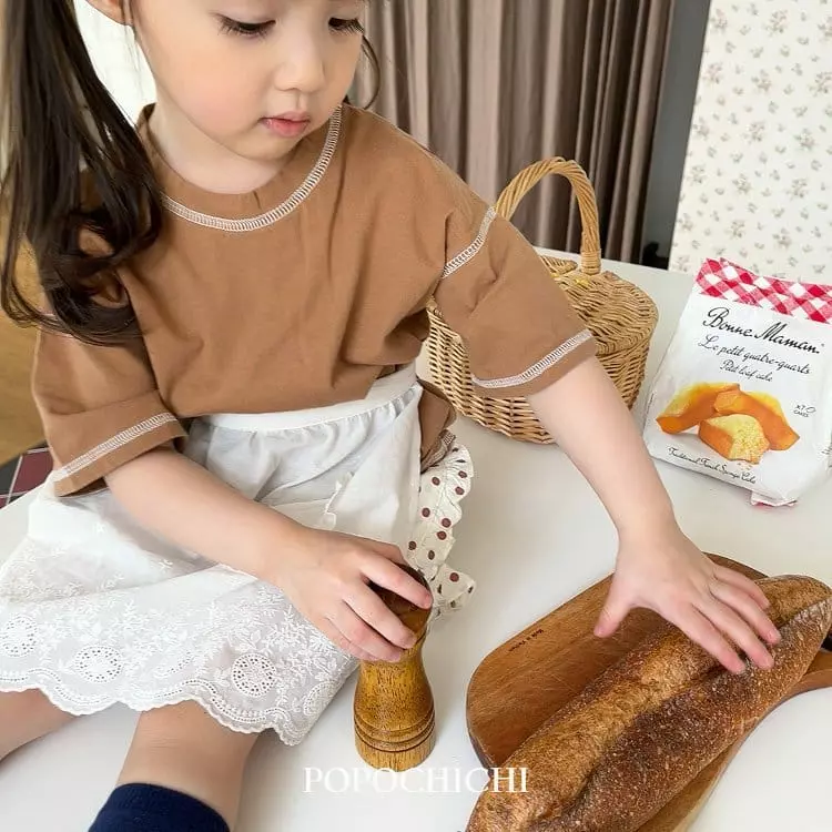 Popochichi - Korean Children Fashion - #discoveringself - White Stitch Tee - 3