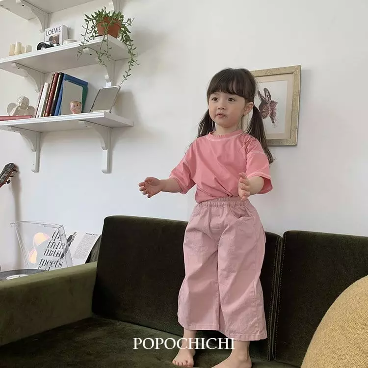 Popochichi - Korean Children Fashion - #kidsstore - White Stitch Tee - 6
