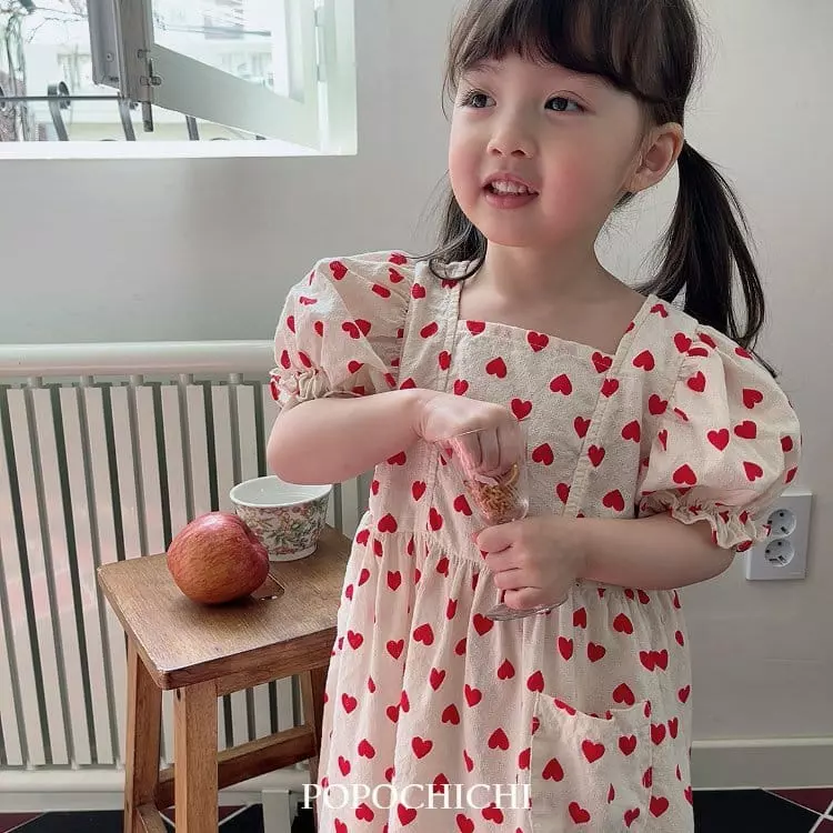 Popochichi - Korean Children Fashion - #littlefashionista - Heart One-piece - 2