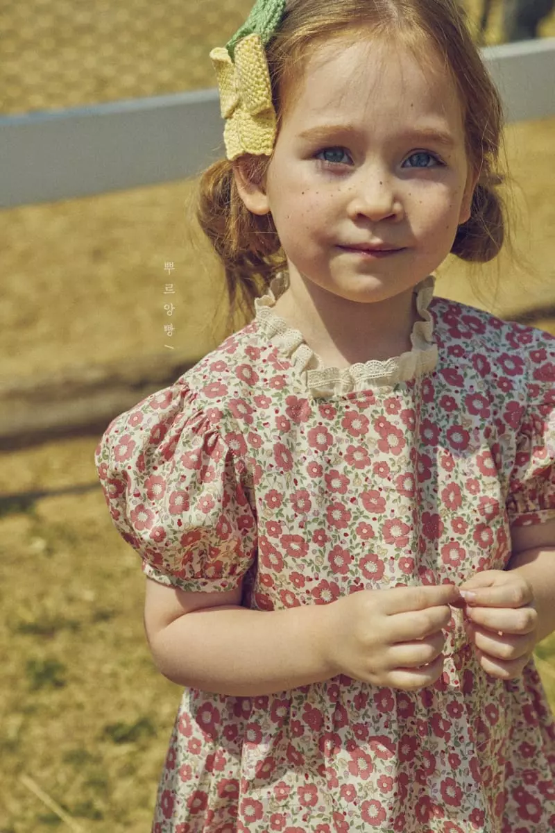 Pourenfant - Korean Children Fashion - #fashionkids - Roren Flower One-piece - 9