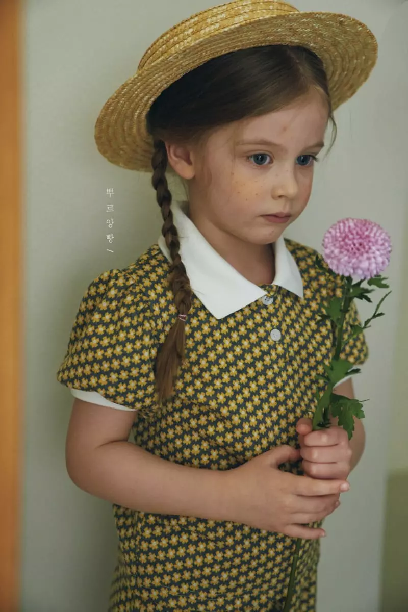 Pourenfant - Korean Children Fashion - #fashionkids - Daisy Knit Top Bottom Set - 2