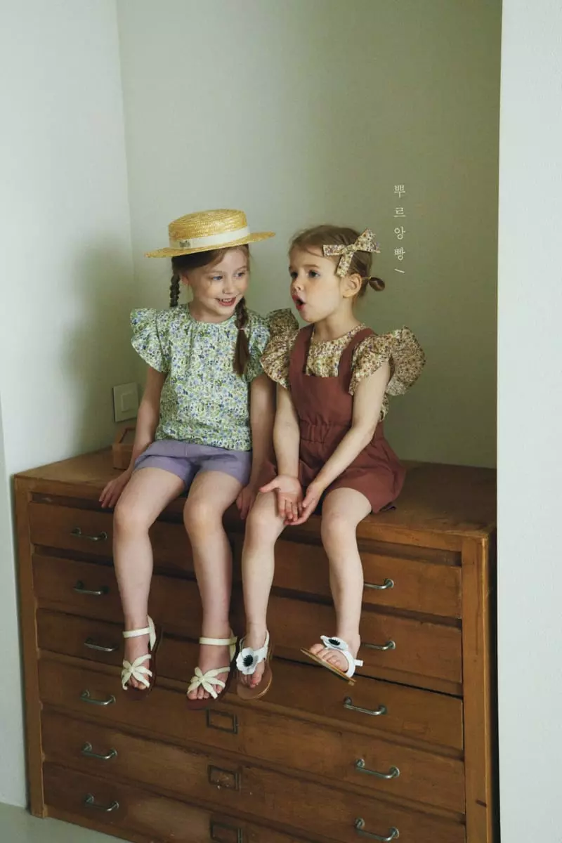 Pourenfant - Korean Children Fashion - #littlefashionista - Sara Linen Dungarees Shorts - 2
