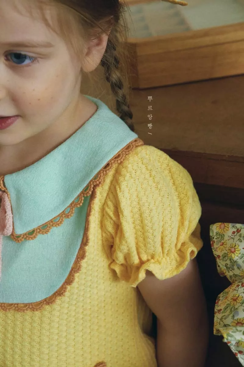 Pourenfant - Korean Children Fashion - #magicofchildhood - Shalot Puff Knit One-piece - 12