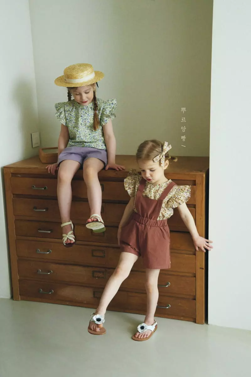 Pourenfant - Korean Children Fashion - #magicofchildhood - Sara Linen Dungarees Shorts - 3