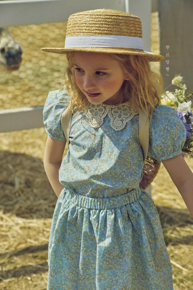 Pourenfant - Korean Children Fashion - #prettylittlegirls - Judro Lace Collar Top Bottom Set - 8