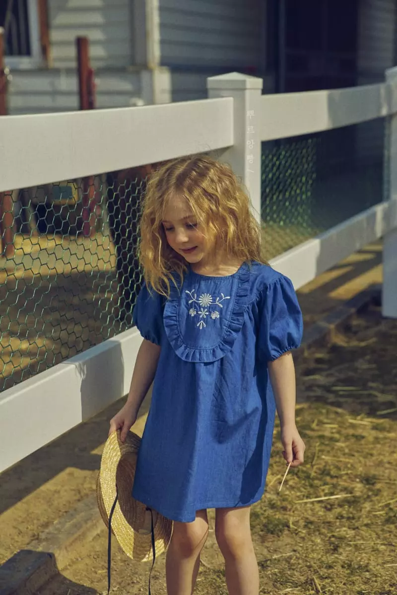 Pourenfant - Korean Children Fashion - #stylishchildhood - Edem Denim One-piece - 2
