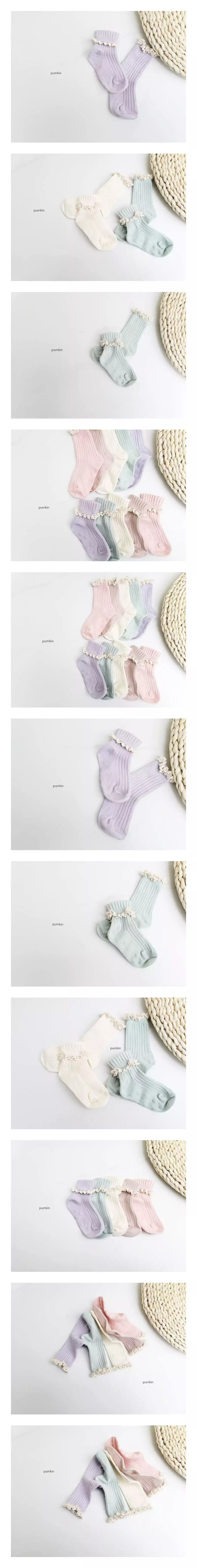 Pumkin - Korean Children Fashion - #magicofchildhood - Goose Lace Socks Set
