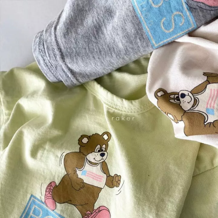Raker - Korean Children Fashion - #kidsshorts - Jogging Bear Tee - 2