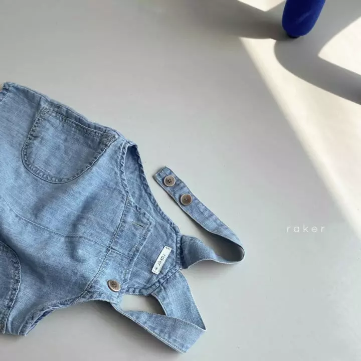 Raker - Korean Children Fashion - #kidsstore - Linen Denim Overalls - 2