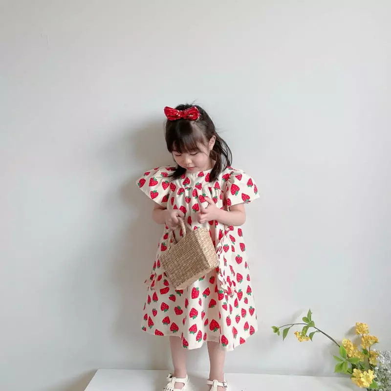 Rica - Korean Children Fashion - #Kfashion4kids - Strawberry One-piece - 5
