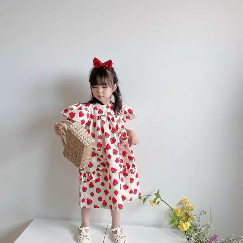 Rica - Korean Children Fashion - #fashionkids - Strawberry One-piece